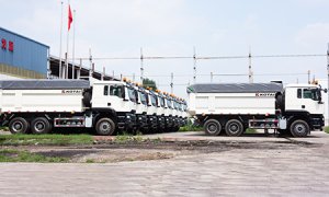 15台自卸车顺利下线即将奔赴天津港出口拉丁美洲