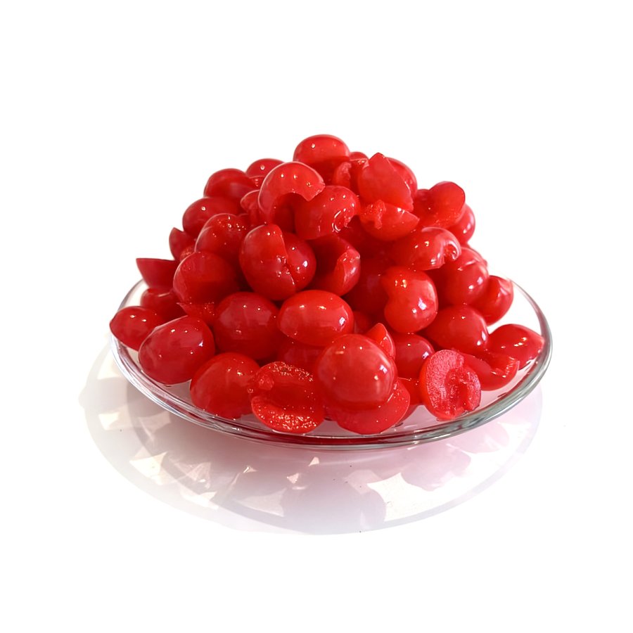 Red dyed halves cherries