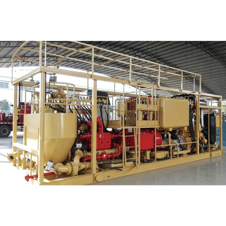 Oil well cementing pump skid